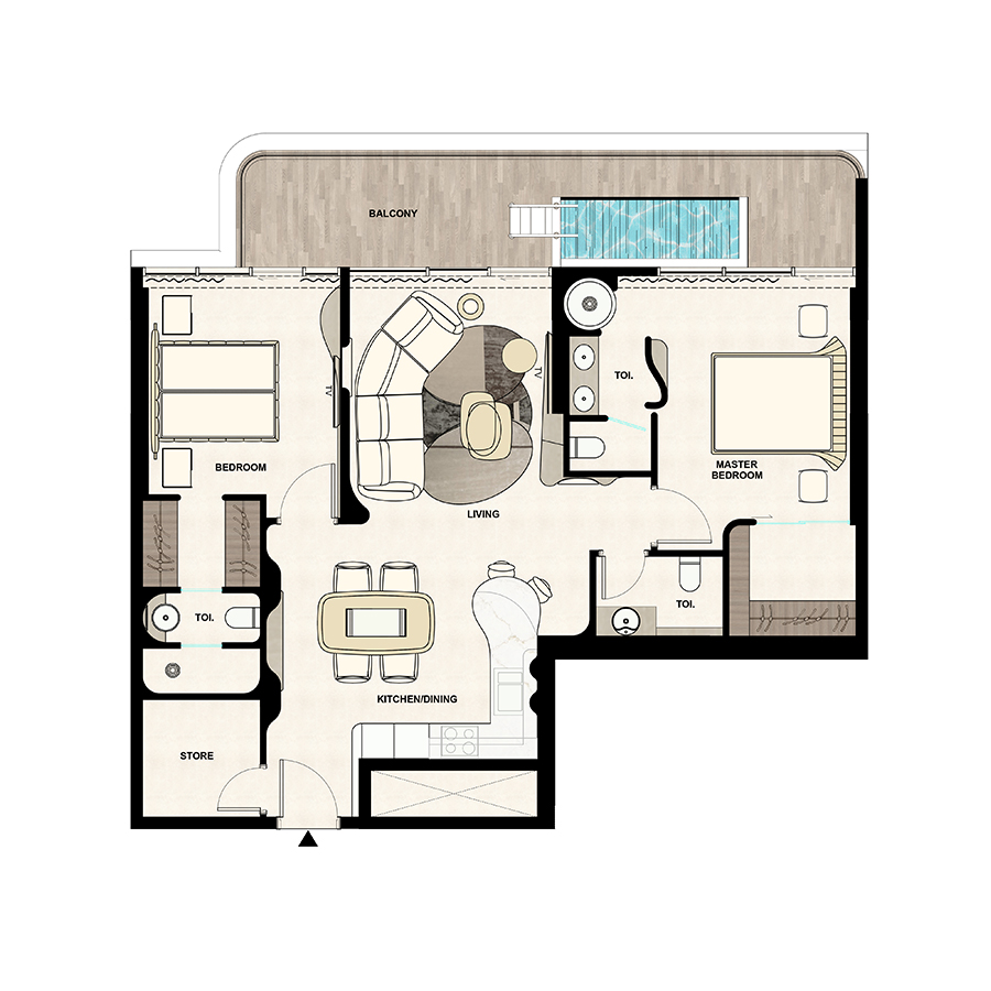 Two Bedroom ~87m²